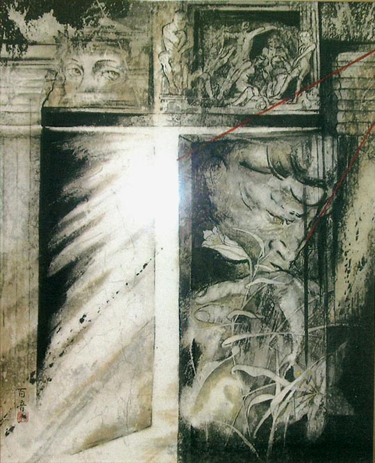 The opening of the door